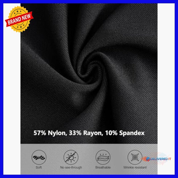 Straight Leg Stretch Dress Pants High Rise Work Professional - Picture 5 of 7